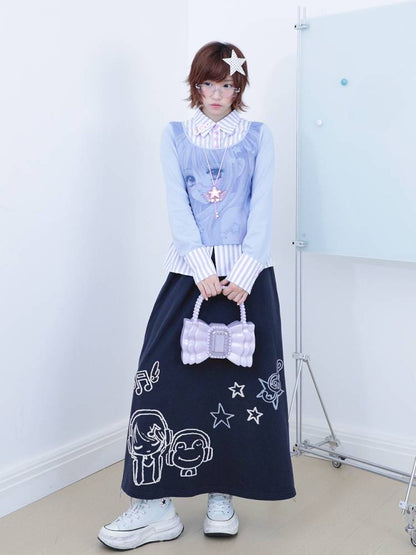 Cartoon-Style Two-Piece Long-Sleeve Shirt【s0000014447】