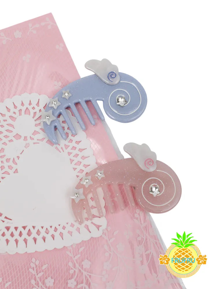Cute Pink-Blue Comb Hair Clip【s0000013940】