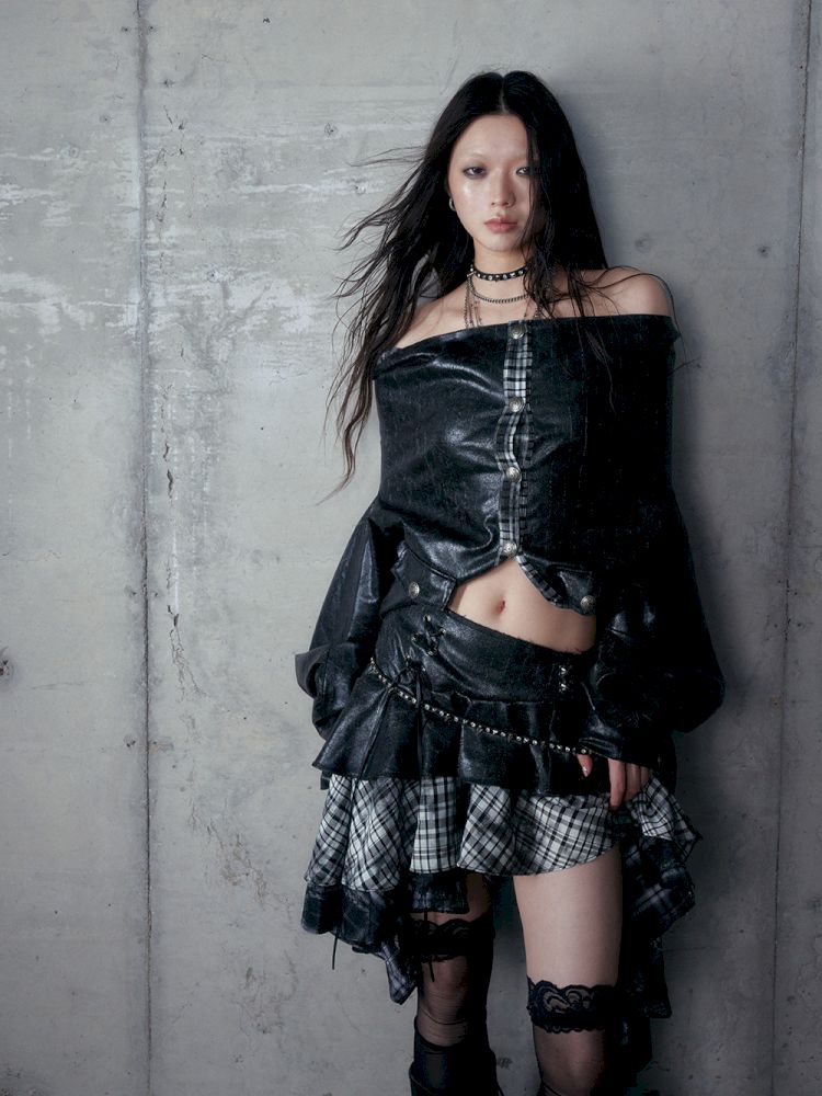 Back leather long sleeve sweater jacket【s0000013477】