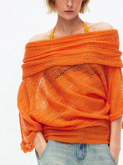 One Shoulder Cut Out Cable Knit【s0000015930】