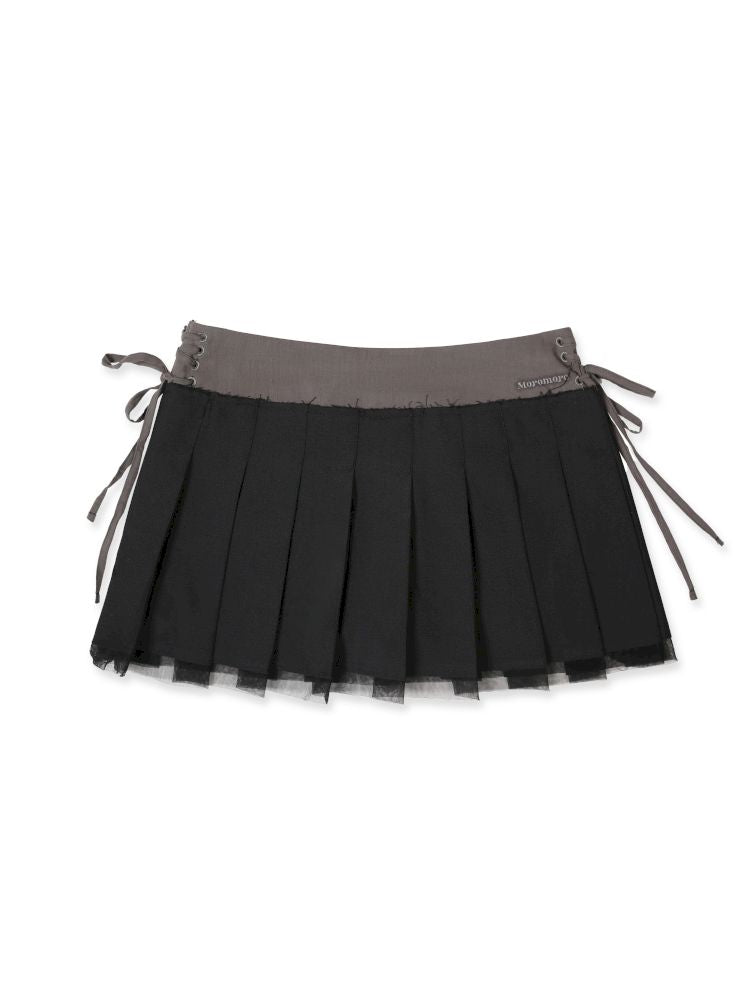 Hem Layered Mesh Pleated Skirt【s0000013431】