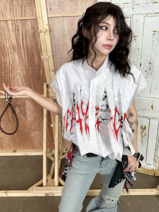 Knife Cut Short Sleeve Shirt【s0000009294】