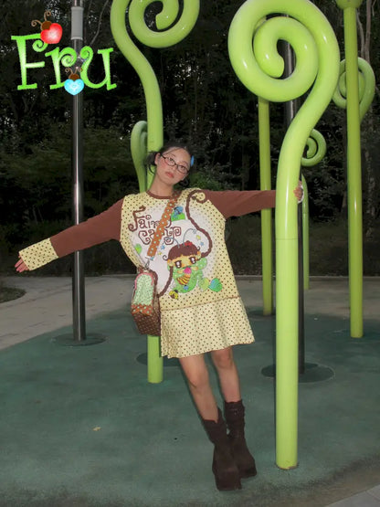 Casual Y2K Beige Pleated Dress【s0000014195】