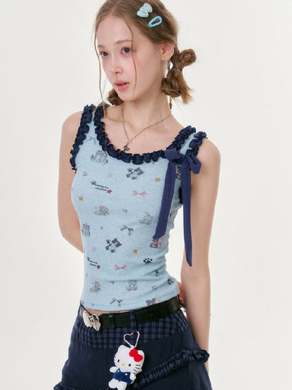 Printed Fungus Slim Camisole Top【s0000016622】