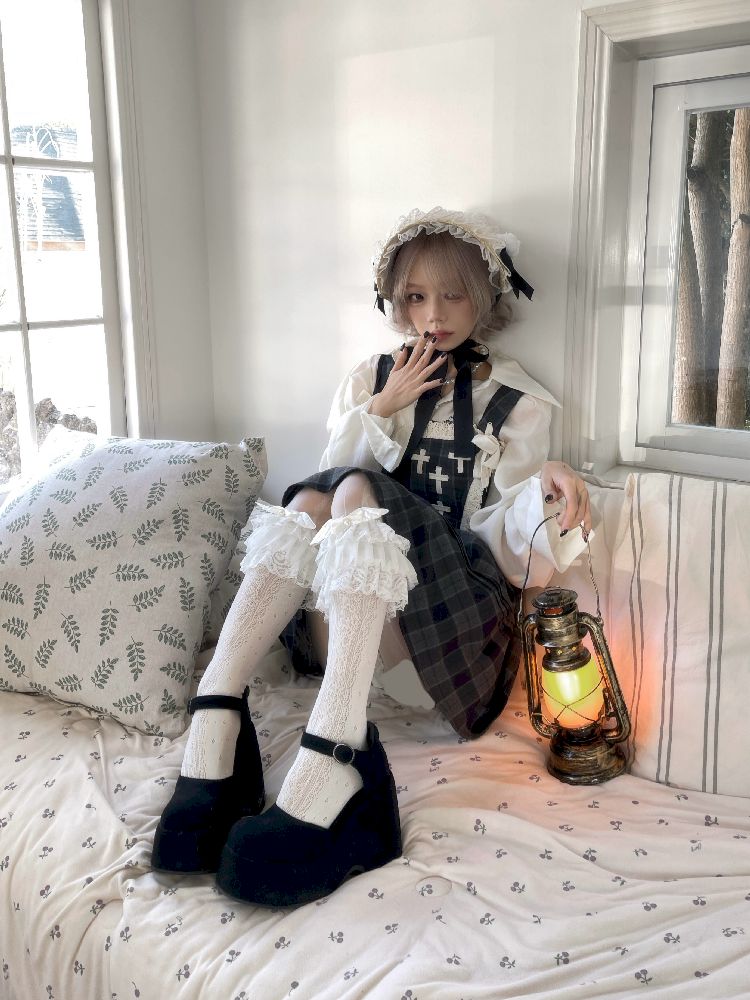 Waisted Fishbone Lace Bow Tie Dress【s0000011341】