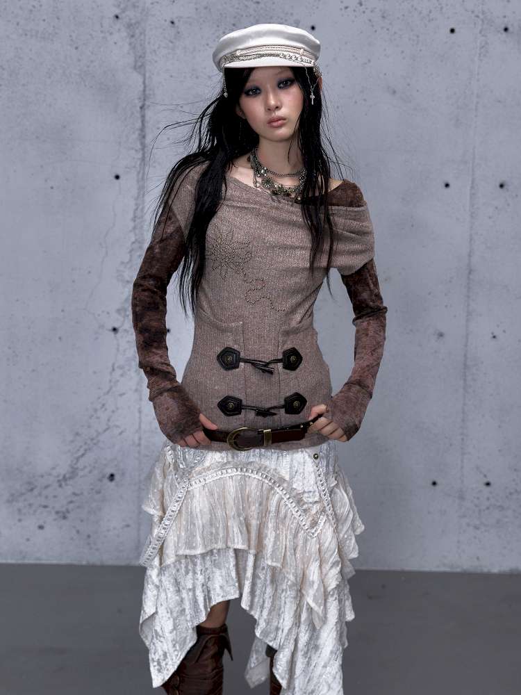 Wasteland Vintage Patchwork Knit Top【s0000014933】