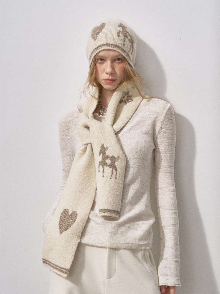 Love Pony Knitted Plush Hat Scarf【s0000015217】