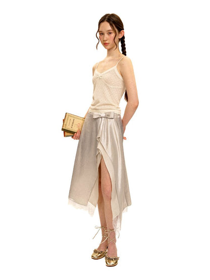 Multi Layered Slit Satin Skirt【s0000017418】