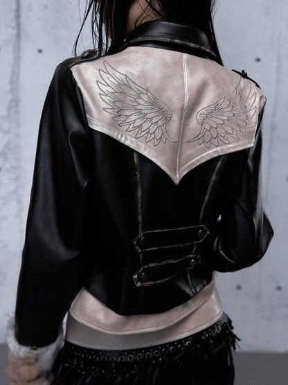 Fake Two Knight Leather Jacket【s0000015543】