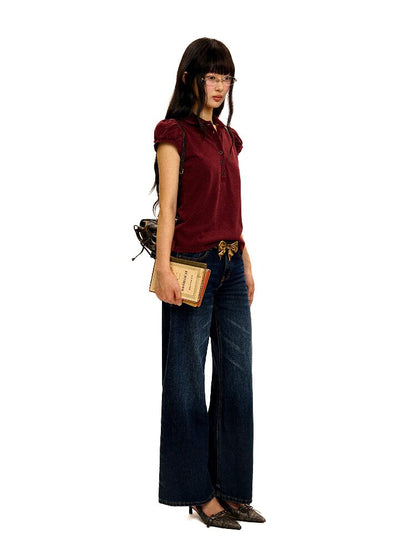 Contrast Linear Straight Jeans【s0000016422】