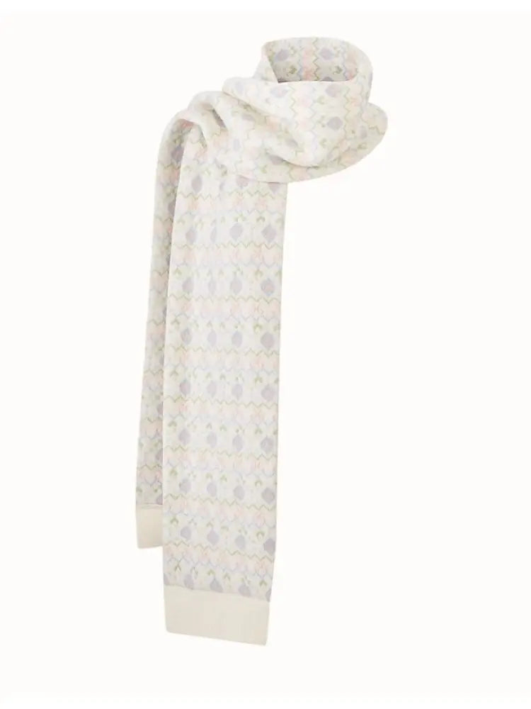 Fresh and Soft Cotton Sweater, Scarf, Floral Skirt【s0000014323】