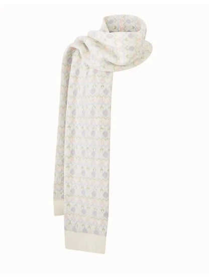 Fresh and Soft Cotton Sweater, Scarf, Floral Skirt【s0000014323】