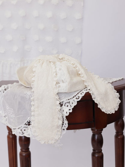 Lace Crochet Velvet Octagonal Hat【s0000016504】
