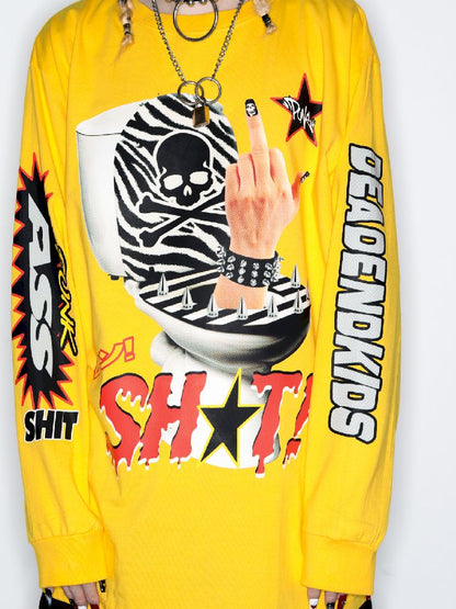 Hipster Middle Finger SHIT T-Shirt【s0000010266】