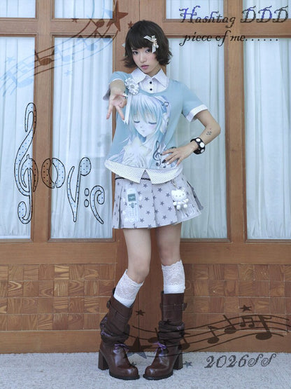 Comic Girl Fake Polka Dot Shirt【s0000016550】