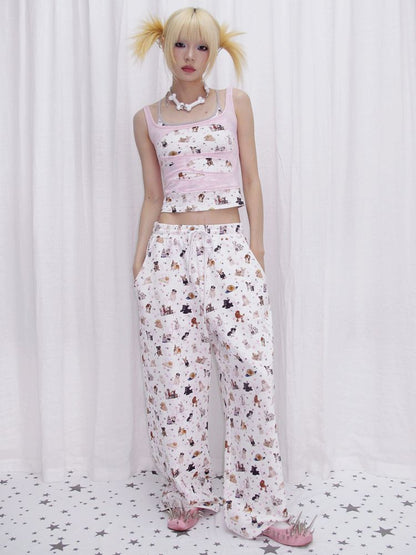 Dog Print Sweatpants【s0000013876】