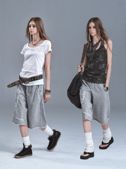 Silver Print Terry Sweatpants【s0000016632】