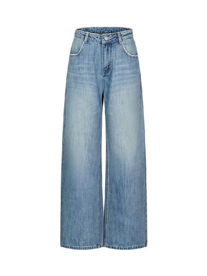 Cubic Bow Light Jeans Lace Pants【s0000011977】