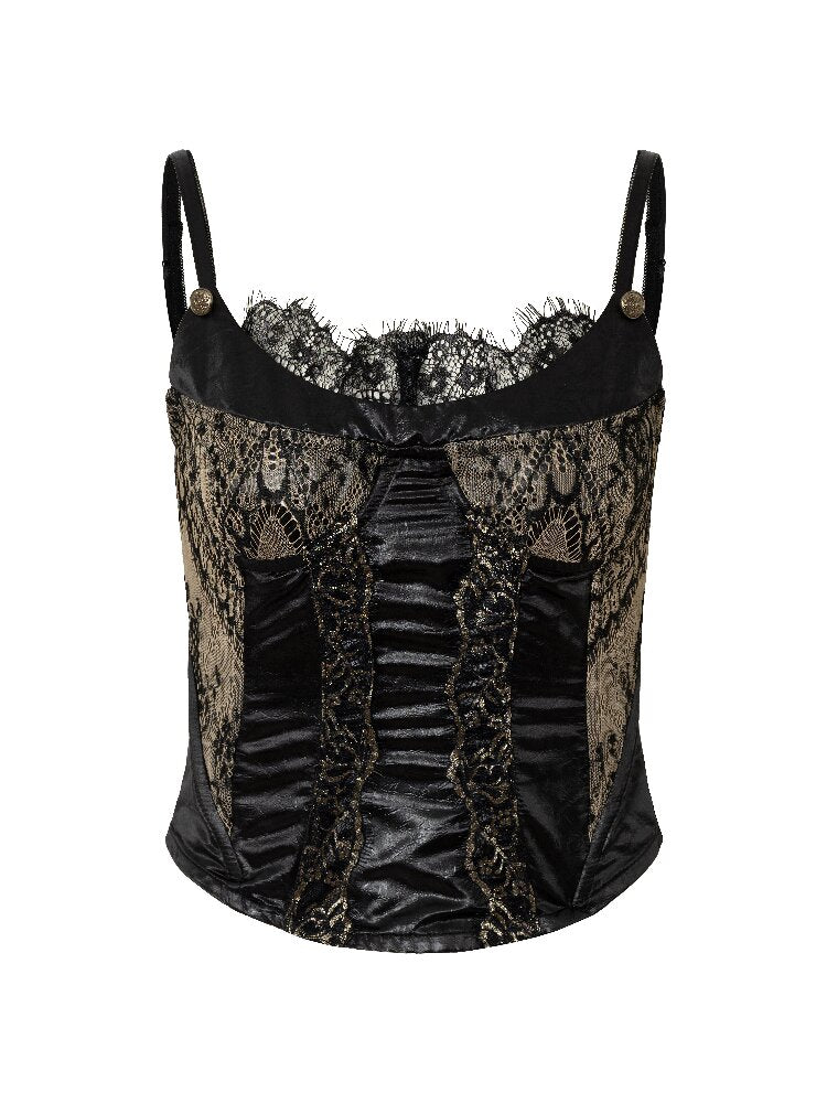 Lace Satin Fake Two Corset【s0000015936】