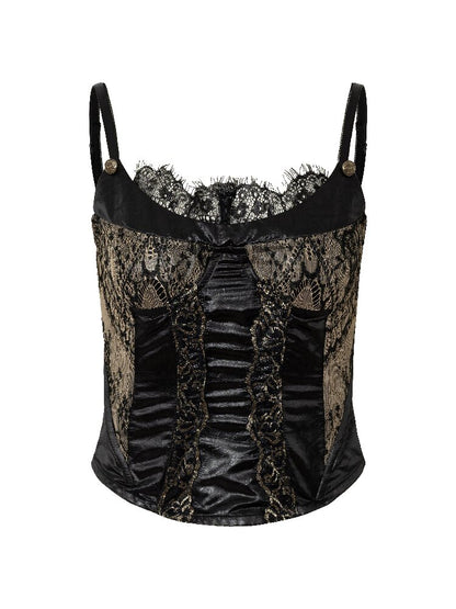 Lace Satin Fake Two Corset【s0000015936】