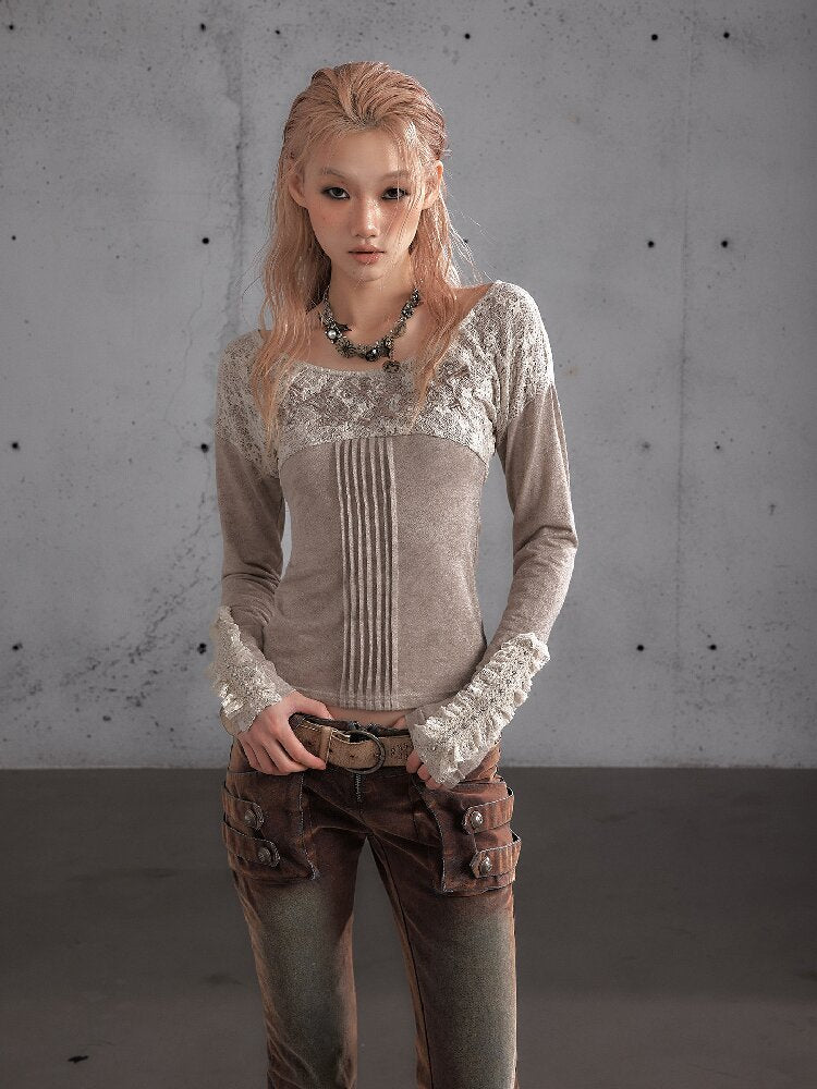 Lace Embroidered Knit Sweater【s0000019159】