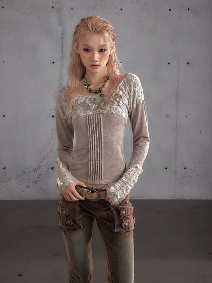Lace Embroidered Knit Sweater【s0000019159】