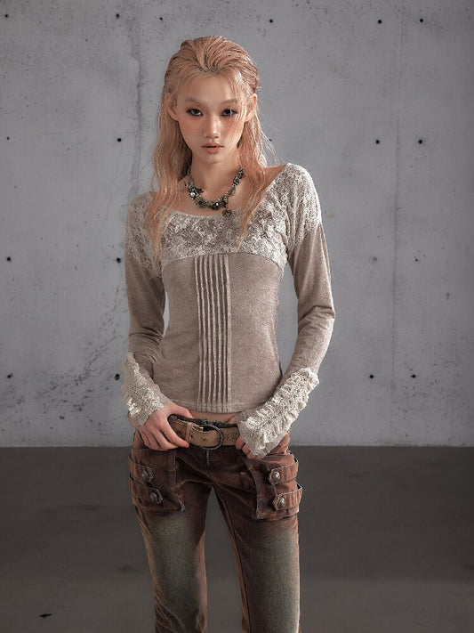 Lace Embroidered Knit Sweater【s0000019159】