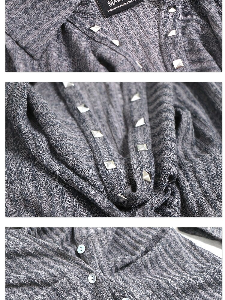 Deep V Swing Neck Knit Slim T-Shirt【s0000016064】