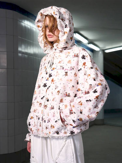 Puppy Print Sweatshirt Jacket【s0000014413】