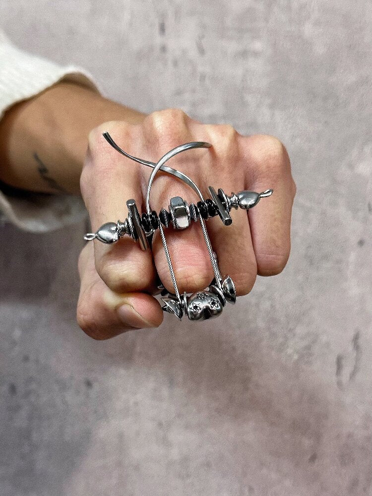 Punk Mechanical Joint Adjustable Ring【s0000018881】