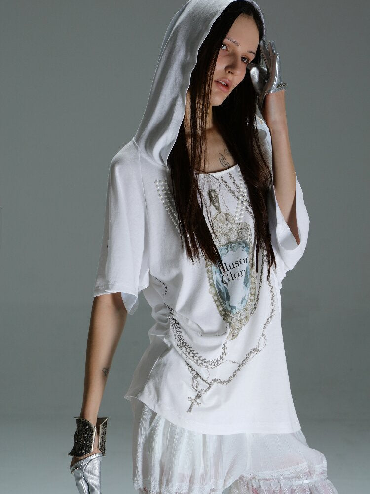 Vintage Gem Print Diamond T-Shirt【s0000015913】