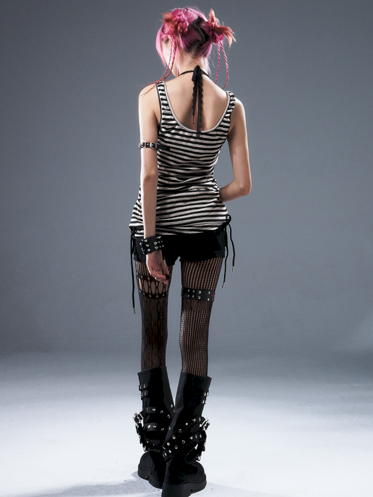 Fake Two-Piece Halter Sleeveless Tank Top【s0000012945】