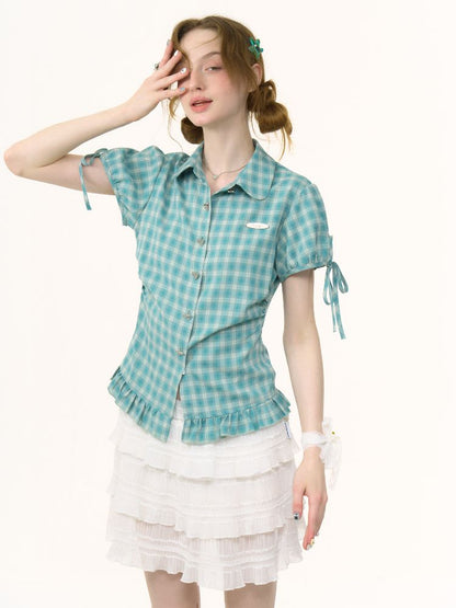 Plaid Short Sleeve Shirt【s0000012265】