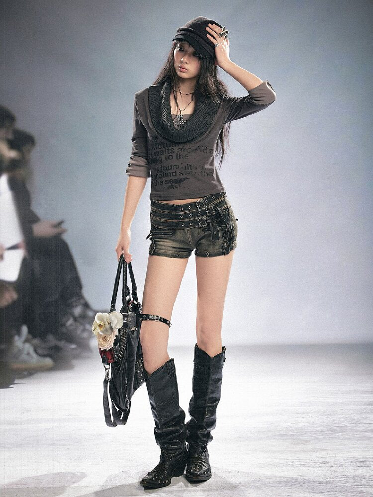 Graffiti Diamond Knitted Shirt【s0000016219】