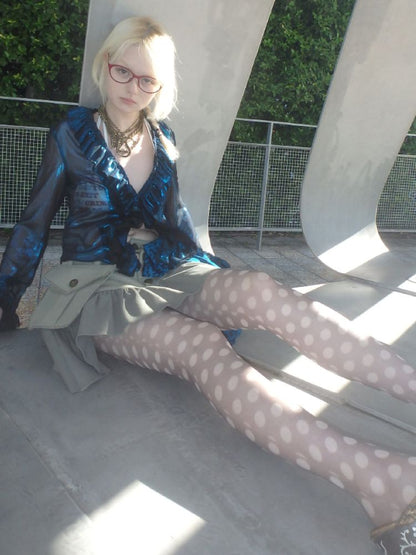 Polka dot print 10D ultra-thin stockings【s0000013175】