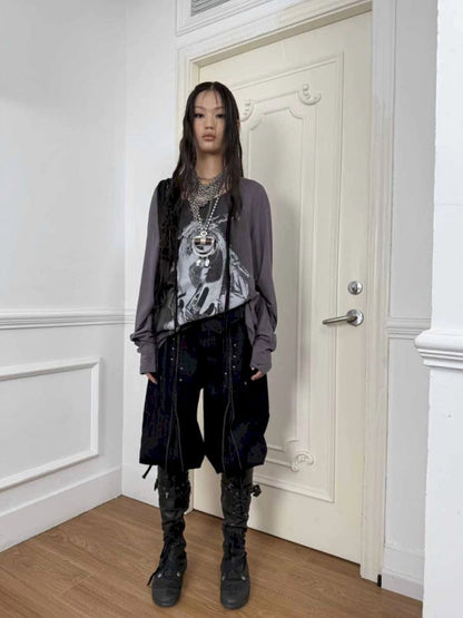 Distressed 5-Inch Harem Riding Pants【s0000013906】