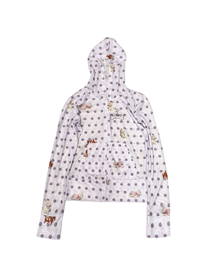 Vintage Polka Dot Thin Zip Hoodie【s0000018304】