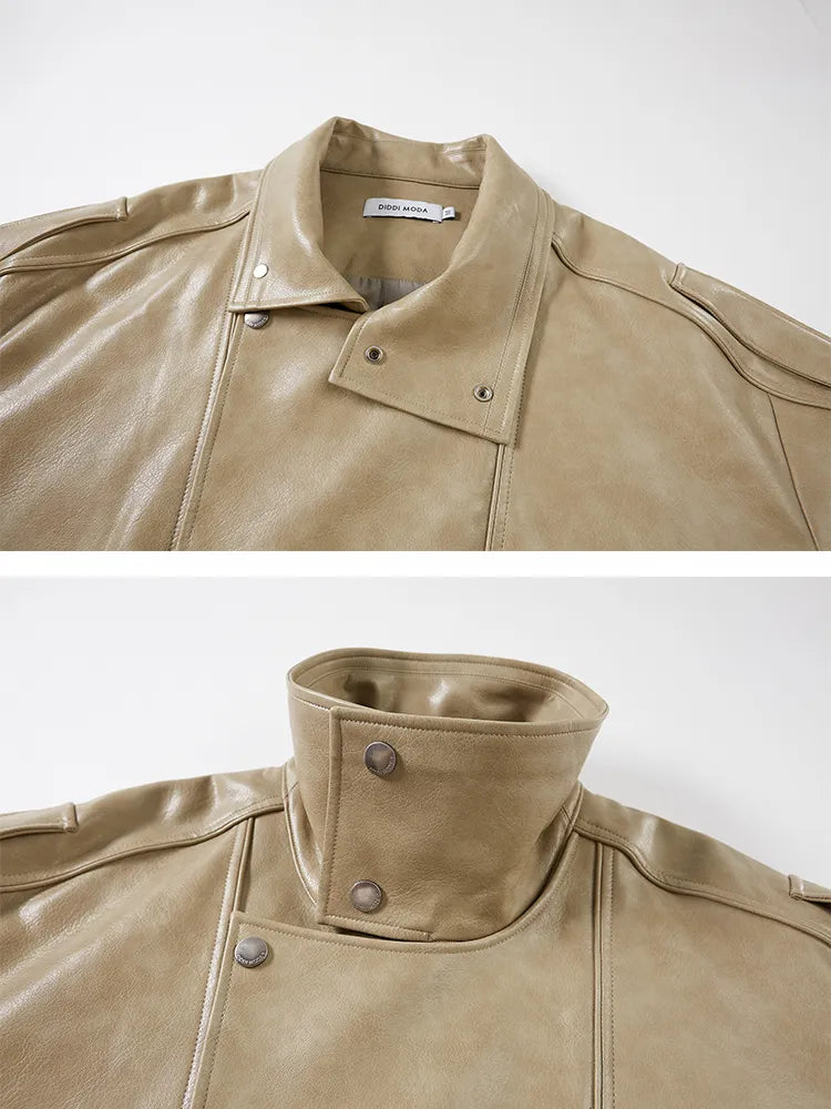 Oversized Short-Length Leather Jacket【s0000014053】