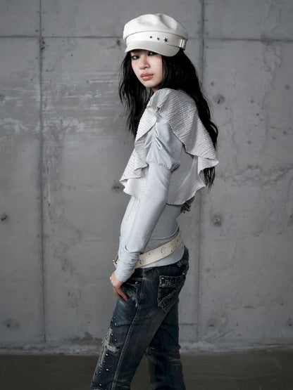 Puff Sleeves Round Neck Long Sleeve Base【s0000013956】
