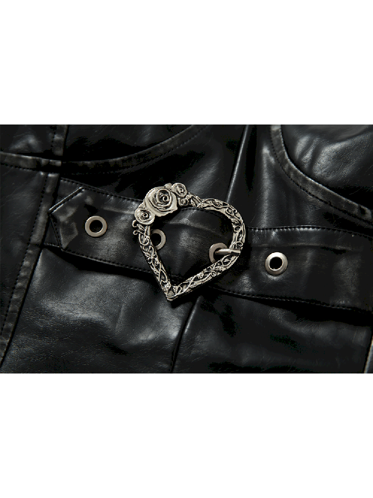 슬림 랩 짧은 가죽 가슴 판 [S0000011436]