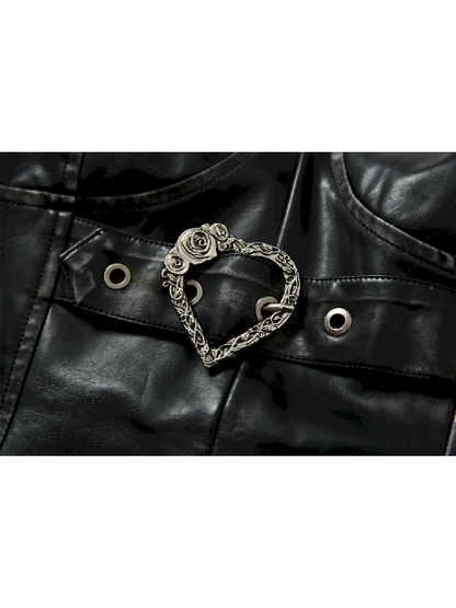 슬림 랩 짧은 가죽 가슴 판 [S0000011436]