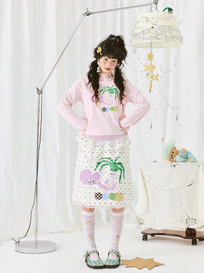 Patchwork Double Color Half-body Skirt【s0000011941】