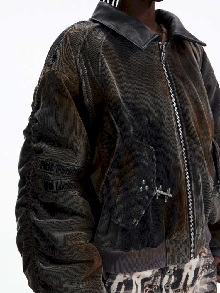 Distressed Corduroy Racing Jacket【s0000015170】