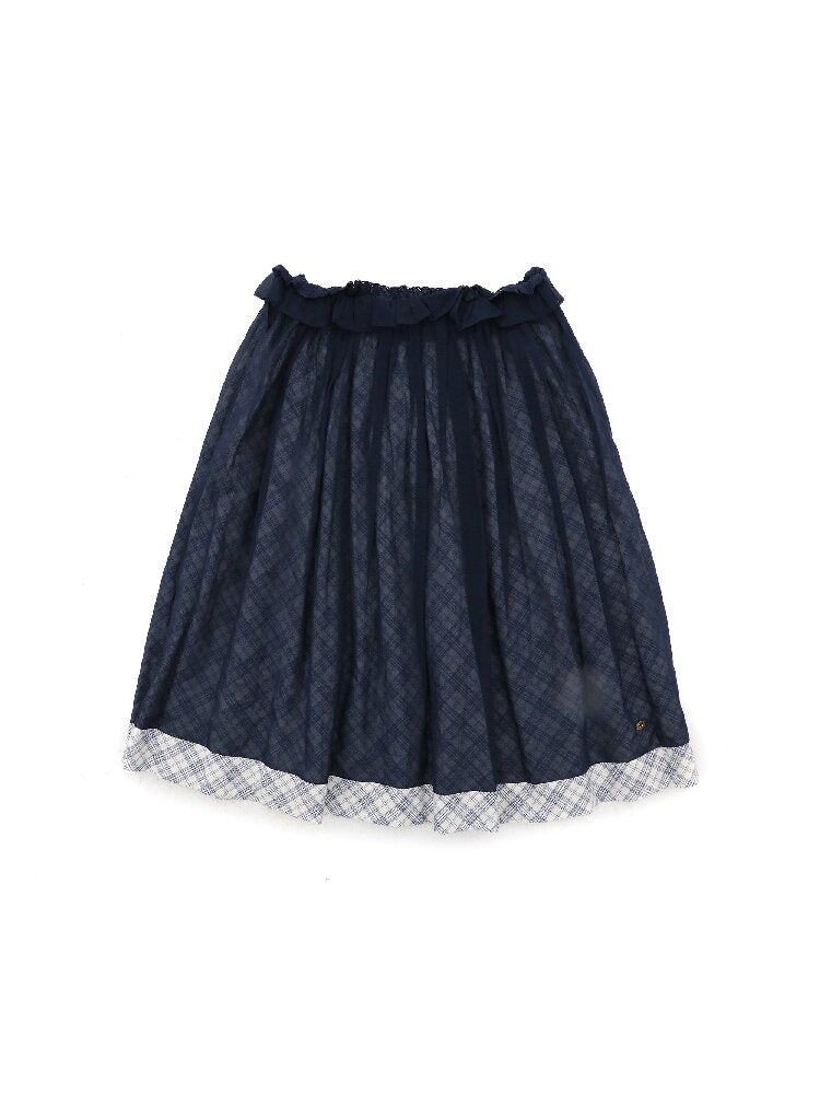 Thin Plaid Bow Spliced Skirt【s0000016087】