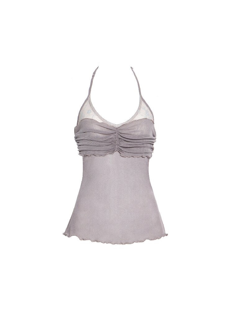 Detachable Collar Mesh Camisole【s0000017019】