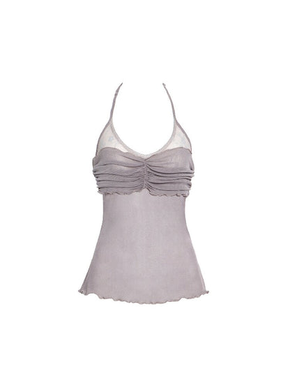 Detachable Collar Mesh Camisole【s0000017019】