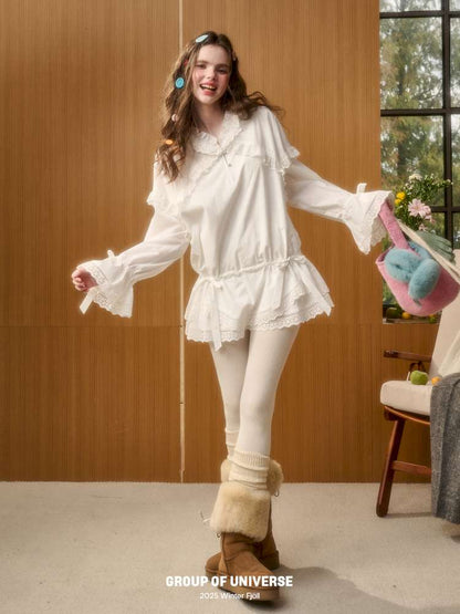 Organic Cotton Embroidery Patchwork Lace Dress【s0000014888】