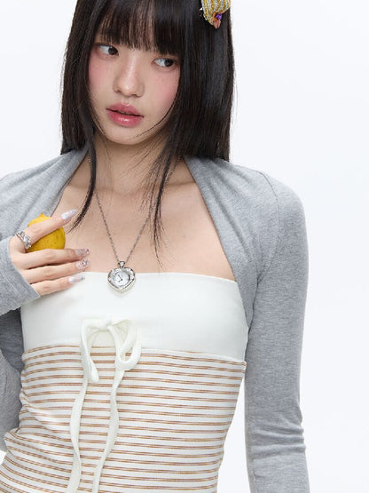 Diamond Striped Halterneck Top【s0000016386】