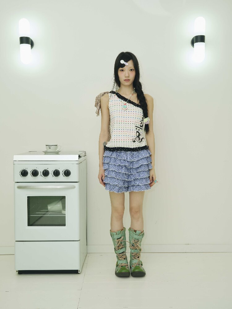 Vintage Polka Dot Note Top Camisole【s0000018704】