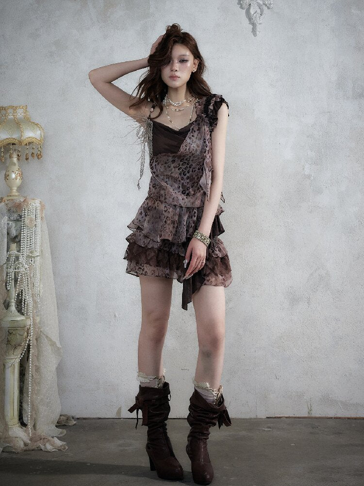 Vintage Leopard Patchwork Camisole【s0000017857】